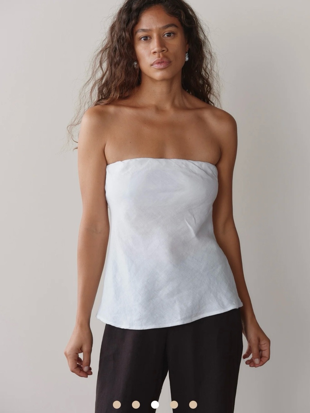 Donni white linen tube top - Picture 2 of 8